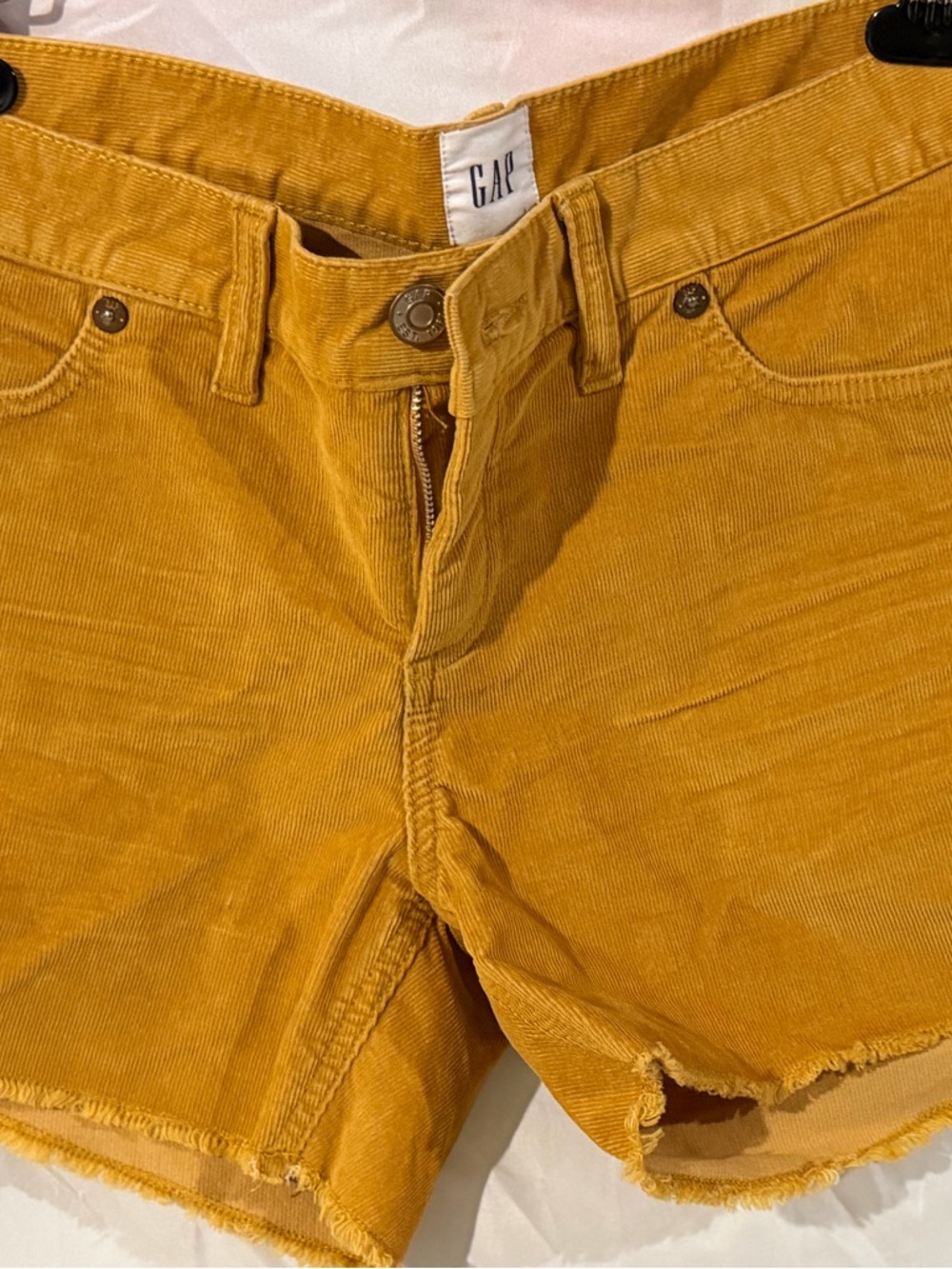 GAP Mustard Yellow Corduroy Cargo Shorts